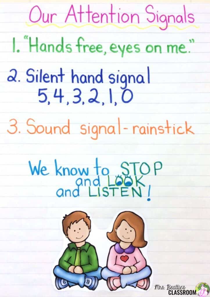 Attention Signals anchor chart