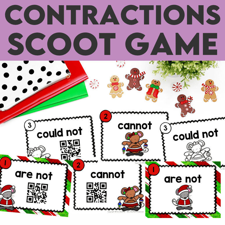 Christmas Contractions Scoot Game