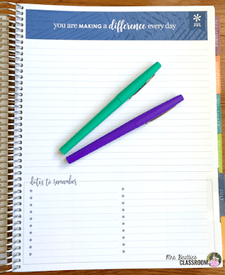 Photo of Erin Condren Teacher Planner month planning page