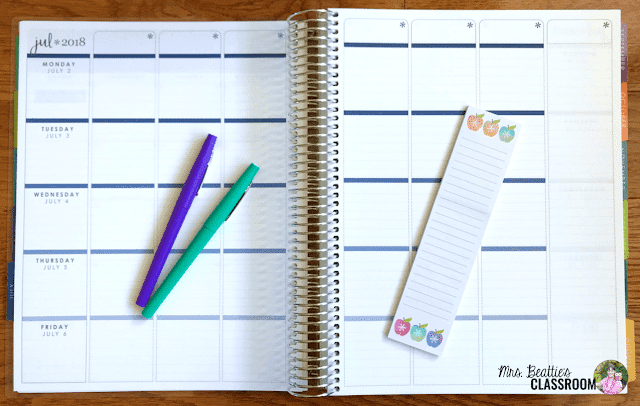 Photo of Erin Condren Teacher Planner weekly planning pages