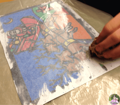 Photo of stained glass coloring activity