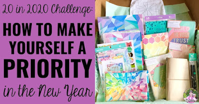 Photo of planner supplies with text, "How to Make Yourself a Priority in the New Year."