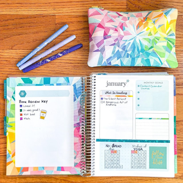 Photo of Erin Condren Life Planner month overview page.