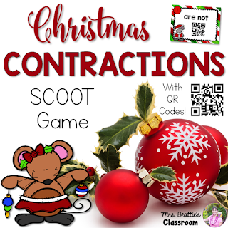 Cover of Christmas Contractions Scoot Game resource