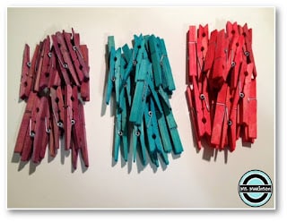 Photo of dyed clothespins