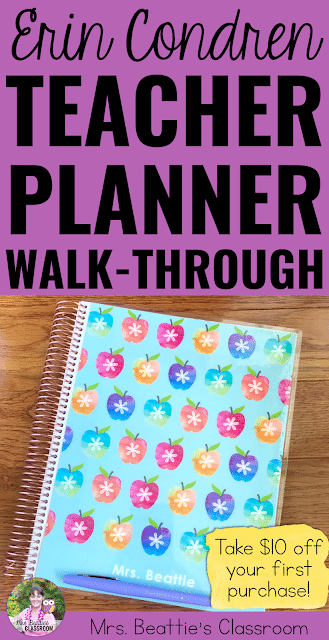 Get your teaching plans in order with this beautiful Erin Condren Teacher Planner, and get  off your first purchase!