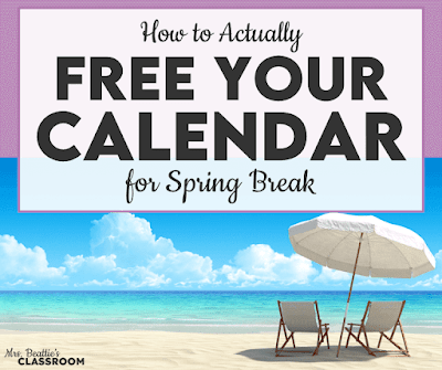 Beach photo with text, "How to Actually Free Your Calendar for Spring Break"