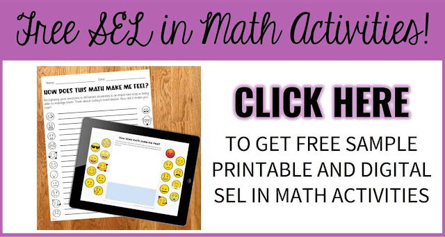 FREE offer of SEL in Math printable and digital activities.