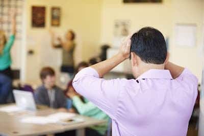 Fixing classroom noise problems: a frustrated teacher with rowdy class