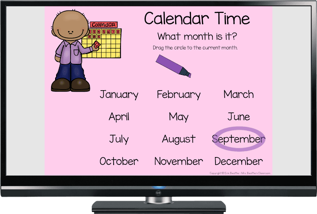 Photo of calendar resource months of the year screen.