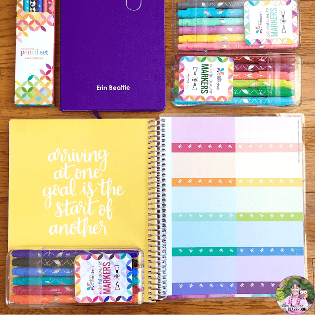 Journaling Supplies - Coiled Notebook with Stickers from Erin Condren