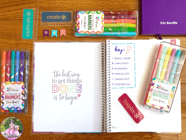 Journaling Supplies - Coiled Notebook and accessories from Erin Condren