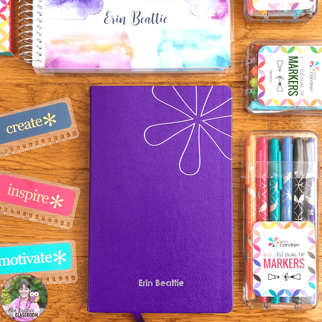 Journaling Supplies - Purple Softbound Notebook and accessories from Erin Condren