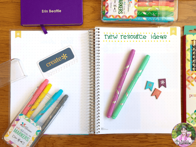 Journaling Supplies - Dual-Tip Markers and Coiled Notebook from Erin Condren