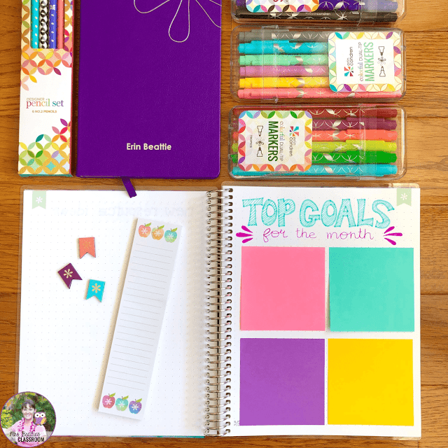 Journaling Supplies - Monthly Goals spread