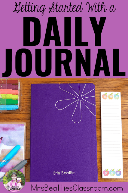 Journal supplies with text, "Getting Started With a Daily Journal."