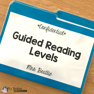 Image of folder that says Guided Reading Levels