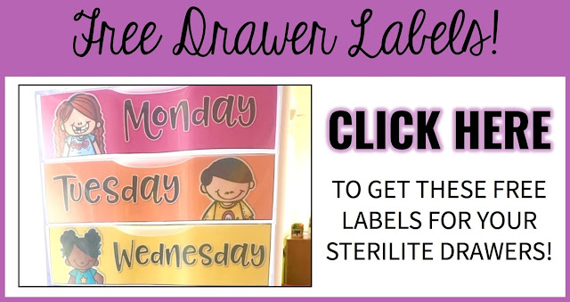 Free Sterilite drawer label offer.