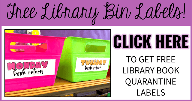 Free classroom library quarantine bin labels.