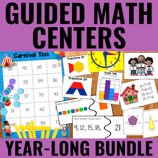 Cover of year-long Guided Math Centers bundle