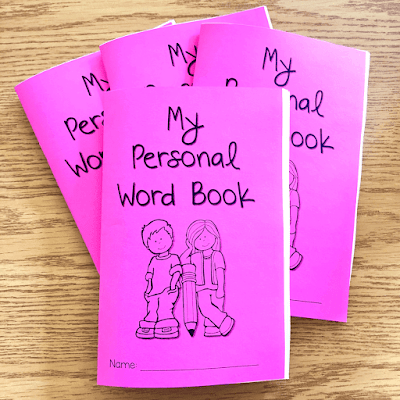 Photos of personal student dictionaries with text "My Personal Word Book" on the cover.