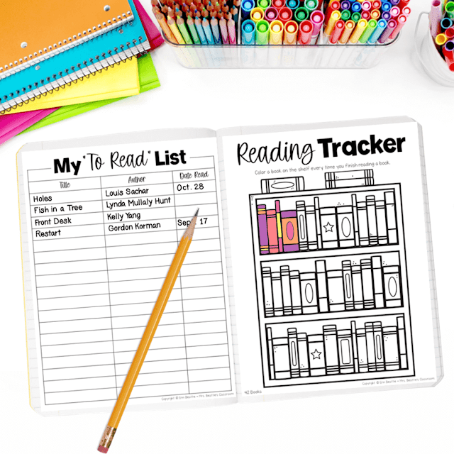 Photo of "My To Read List" and bookshelf "Book Tracker" pages of Reader
