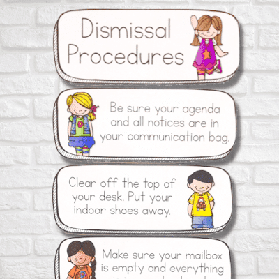 Photo of part of a dismissal procedures resource.