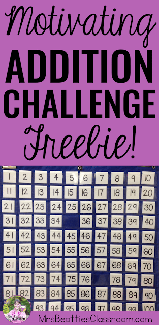 Motivate your students to practice their addition (and subtraction!) skills with this fun addition challenge! Easy to set up with the resources you already have in your classroom. Grab the details and some FREEBIES in this blog post from Mrs. Beattie