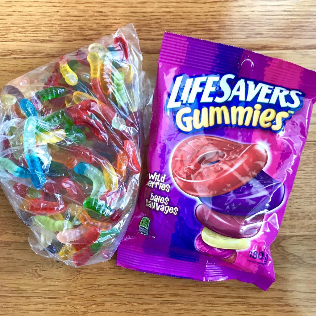 Photo of gummy worms and LifeSavers Gummies