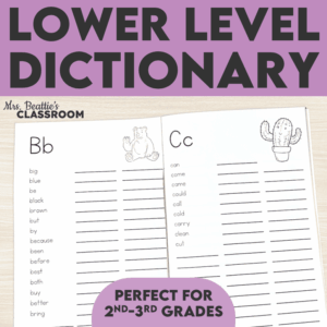 Personal Dictionary Lower Level 2nd 3rd