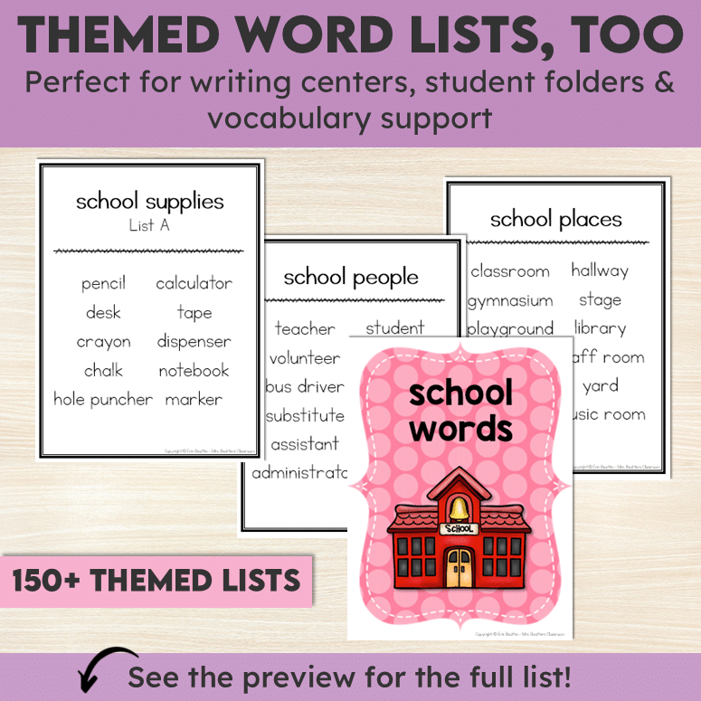 Phonics Word Lists