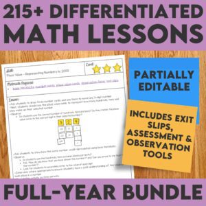 French Math Lessons - Editable Differentiated Lessons for French Math Class