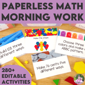 Math Morning Work - math center activities for soft starts