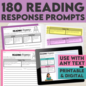 Reading Response Prompts - 180 Reading Comprehension Activities for Grades 4-6