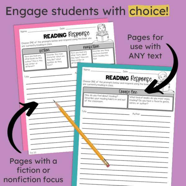 Reading Response Prompts - 180 Reading Comprehension Activities for Grades 4-6