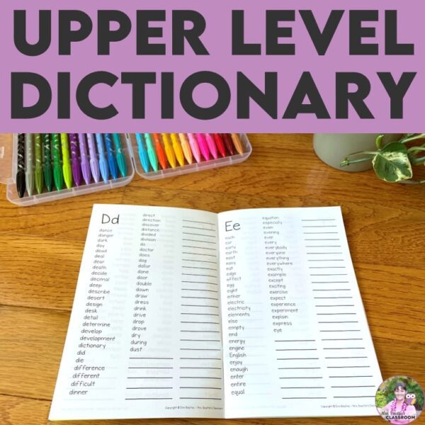 Personal Dictionary - personal printable student dictionary for upper elementary