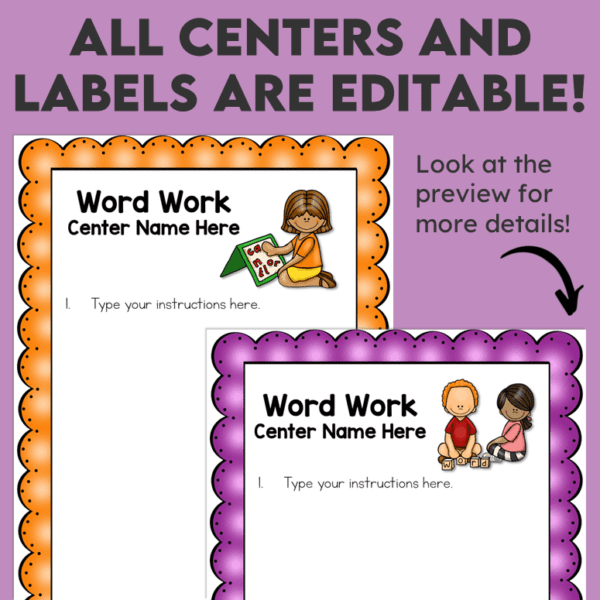 Word Work Activities - 14 Word Work Centers