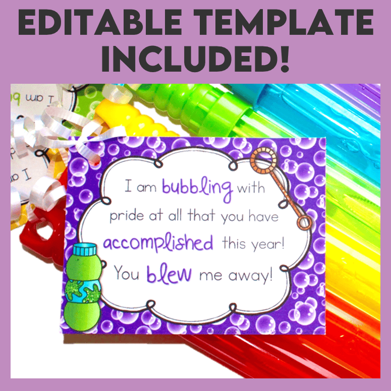 End of Year Student Gift Bubbles