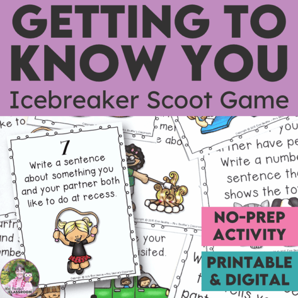 Back to School Game - Beginning of the Year Activities