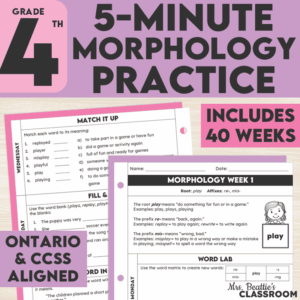 Prefixes and Suffixes Worksheets Grade 4 Morphology