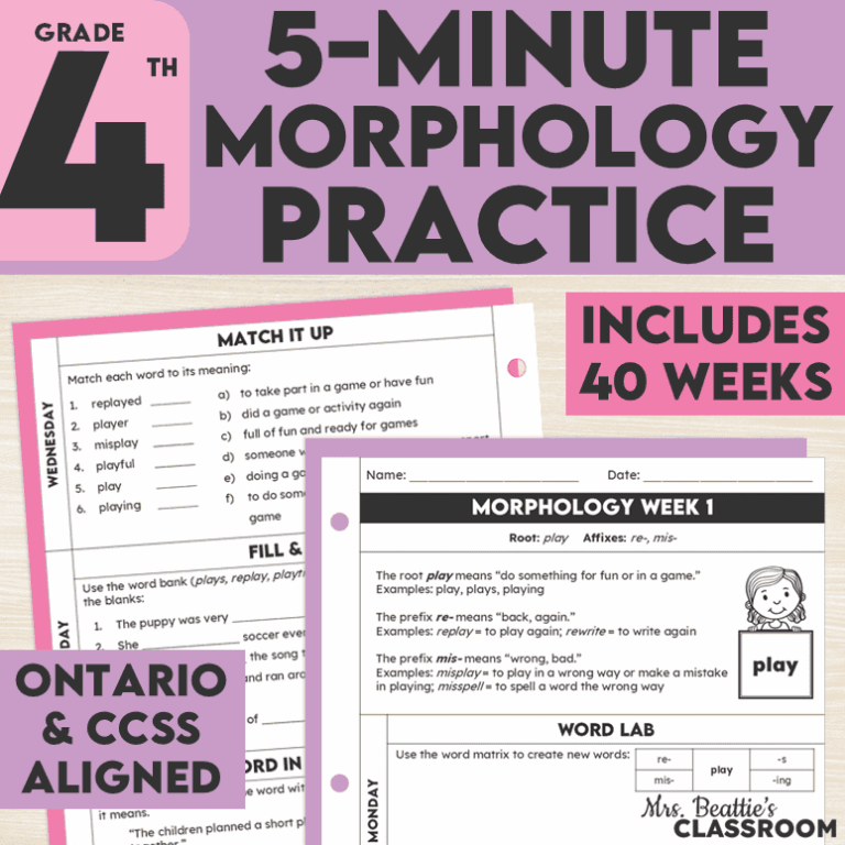 Prefixes and Suffixes Worksheets Grade 4 Morphology