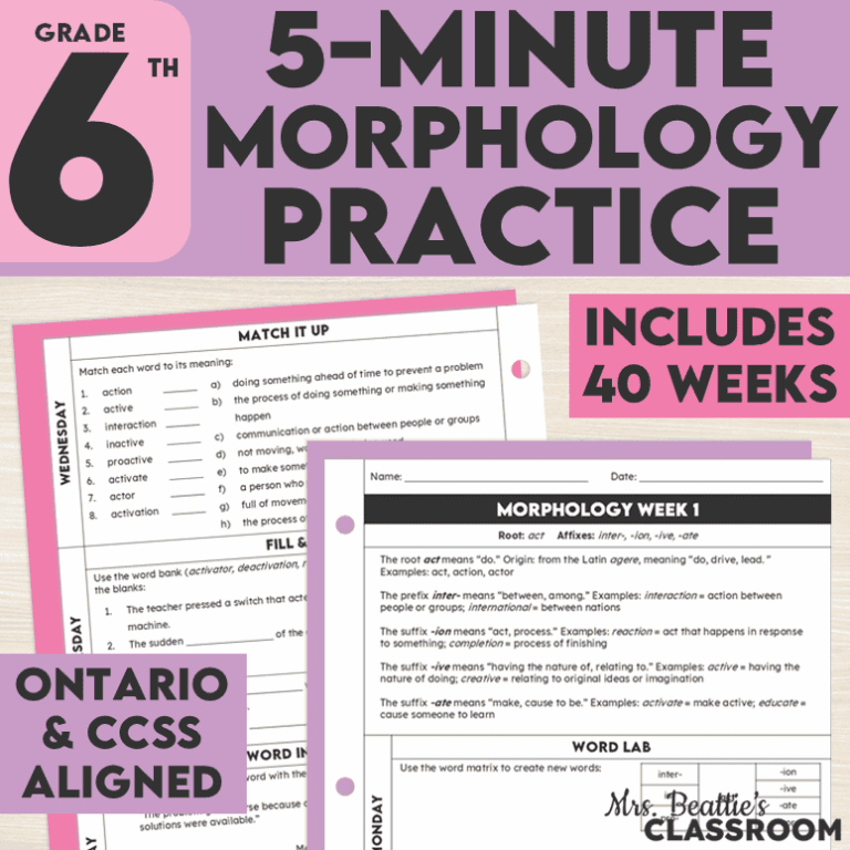 Greek & Latin Roots - Grade 6 Morphology Activities