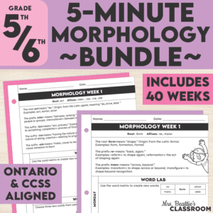Greek and Latin Roots Worksheets for Grade 5/6 Bundle