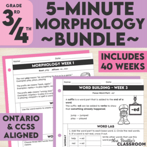 Morphology Worksheets for Grades 3/4 Bundle