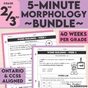 Gr 2/3 Prefixes and Suffixes Worksheets - Morphology