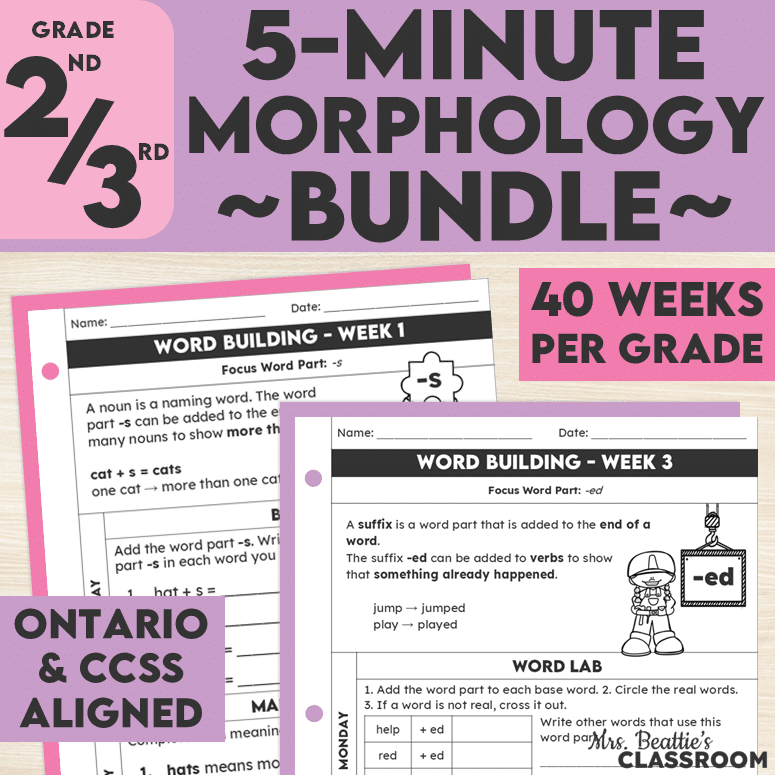 Gr 2/3 Prefixes and Suffixes Worksheets - Morphology