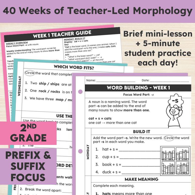 Gr 2/3 Prefixes and Suffixes Worksheets - Morphology