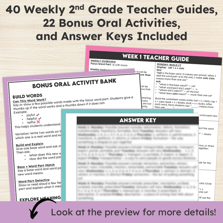Gr 2/3 Prefixes and Suffixes Worksheets - Morphology