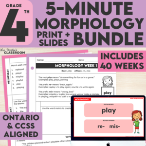 Grade 4 Prefix and Suffix Worksheets + Slides