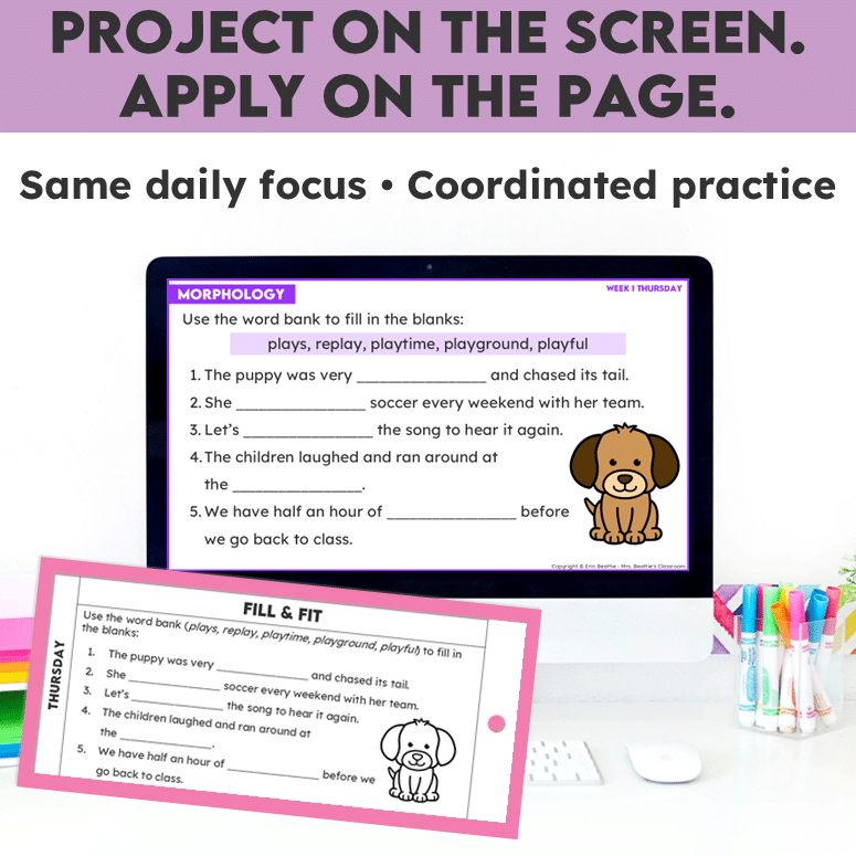 Grade 4 Prefix and Suffix Worksheets + Slides